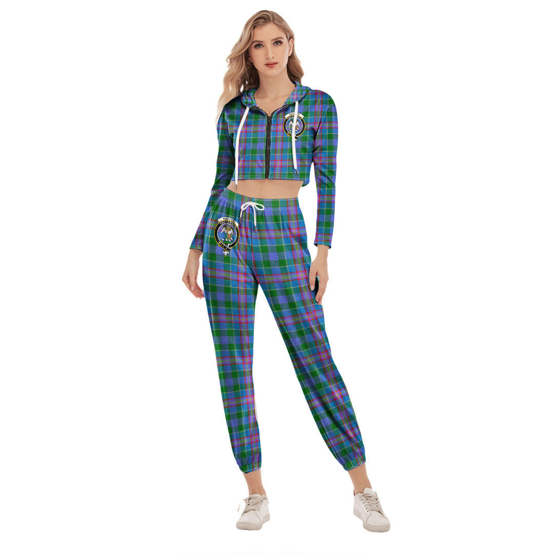 Ralston Tartan Crest Crop Hoodie Sports Sets