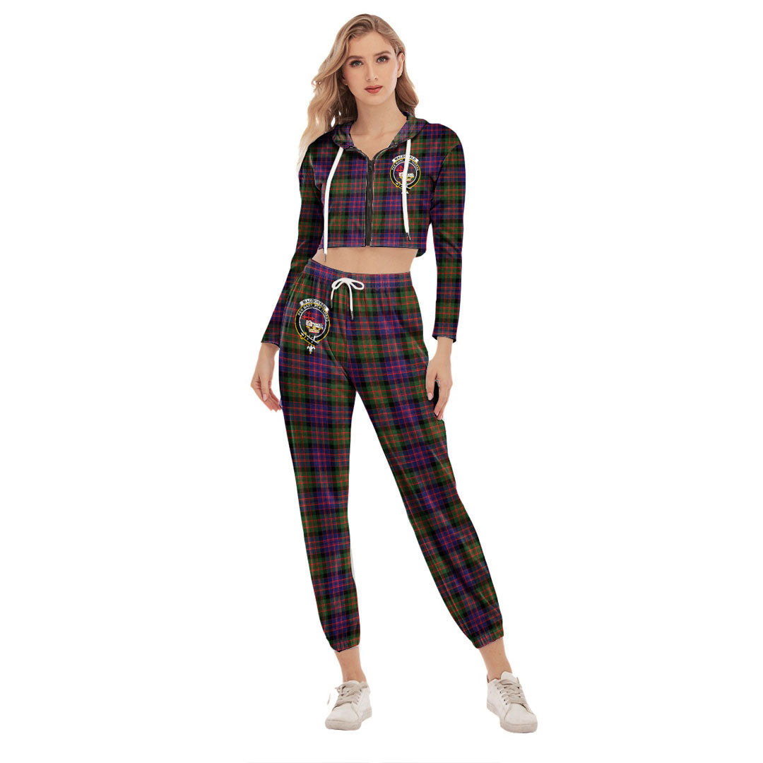 MacDonald Modern Tartan Crest Crop Hoodie Sports Sets