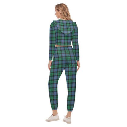 Morrison Ancient Tartan Crest Crop Hoodie Sports Sets