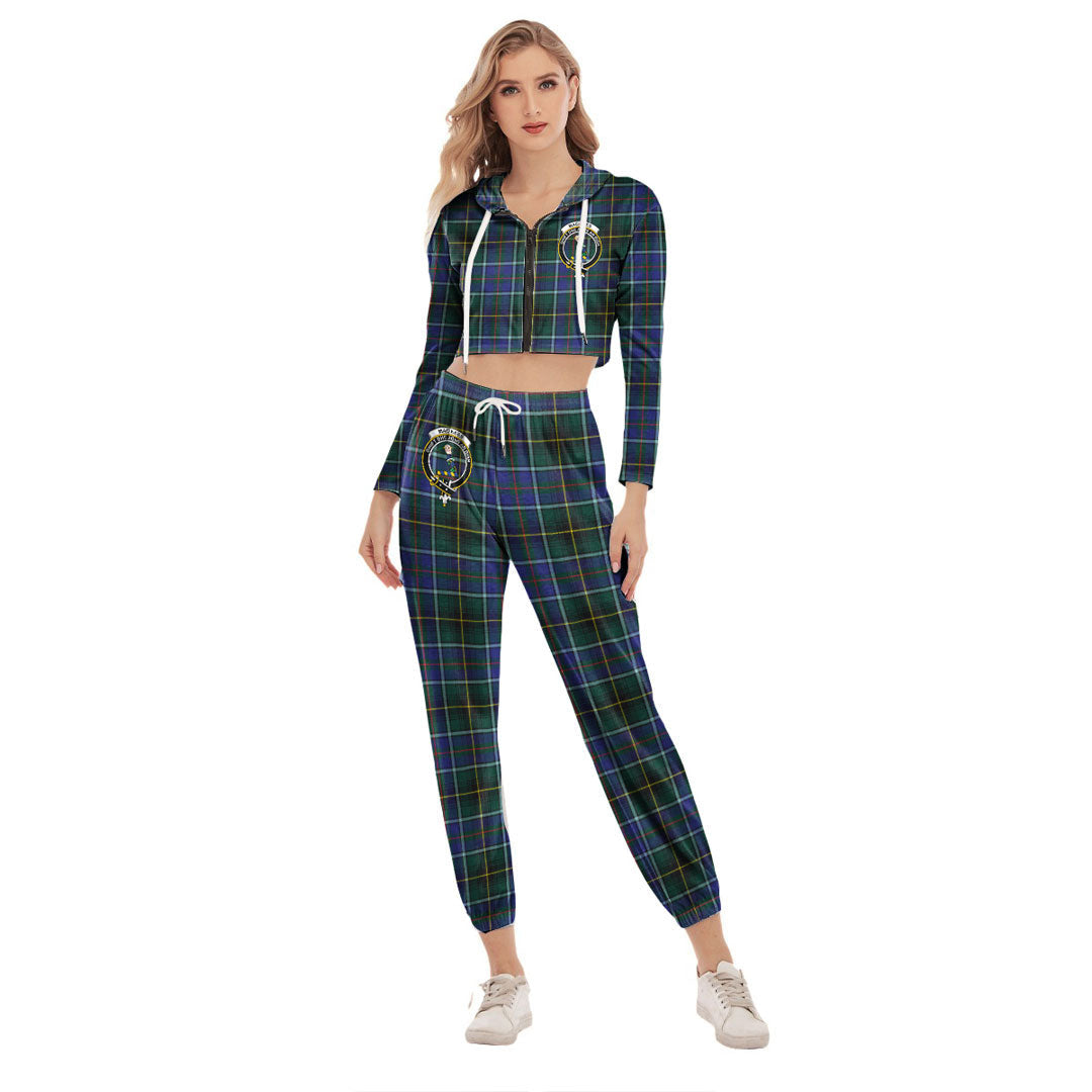 MacInnes Modern Tartan Crest Crop Hoodie Sports Sets