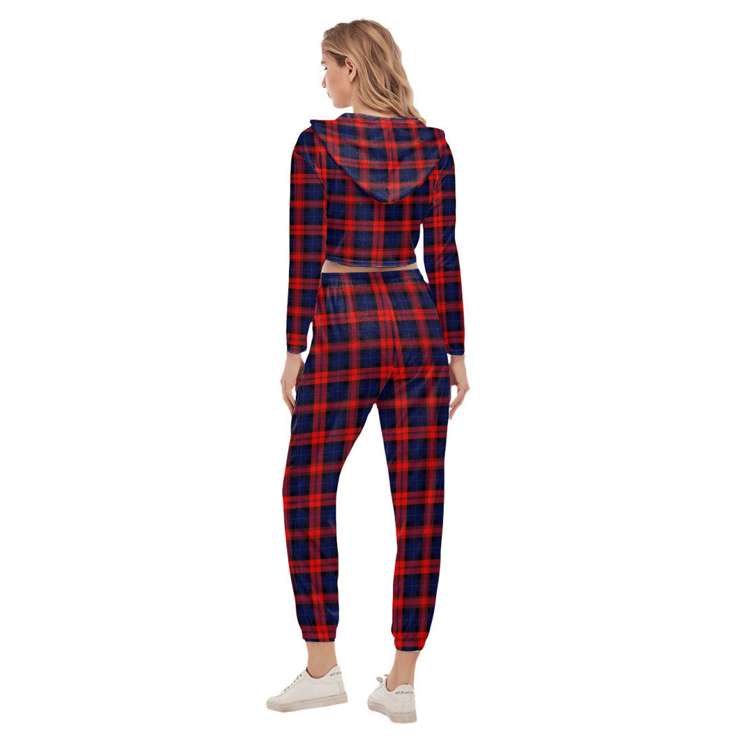 MacLachlan Modern Tartan Crest Crop Hoodie Sports Sets