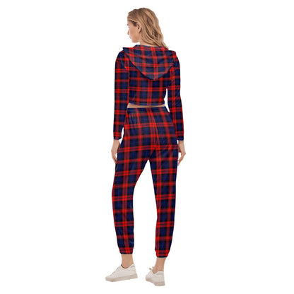 MacLachlan Modern Tartan Crest Crop Hoodie Sports Sets