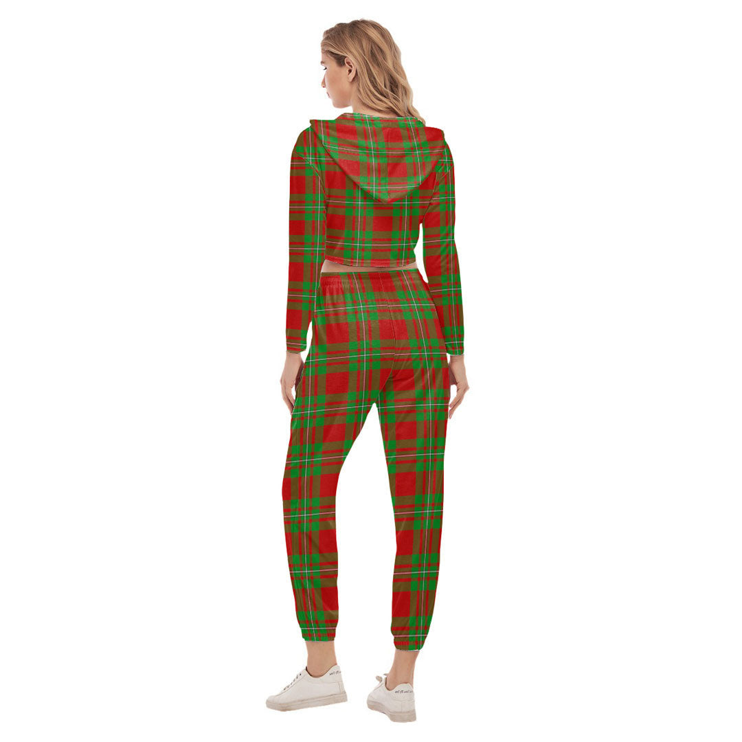 MacGregor Modern Tartan Crest Crop Hoodie Sports Sets