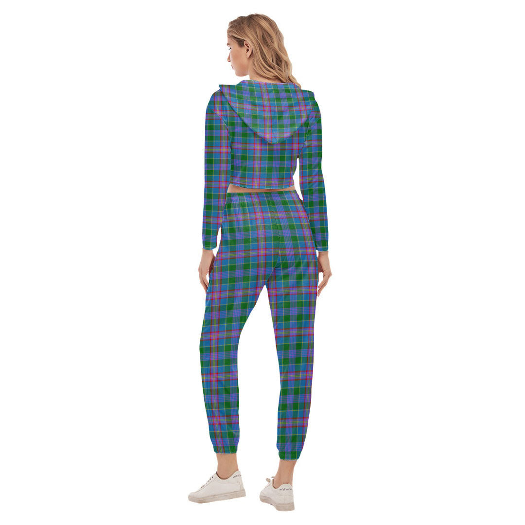 Ralston Tartan Crest Crop Hoodie Sports Sets