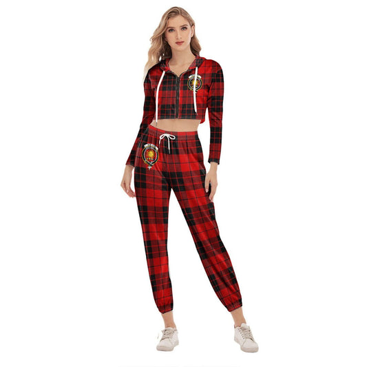 MacLeod of Raasay Tartan Crest Crop Hoodie Sports Sets