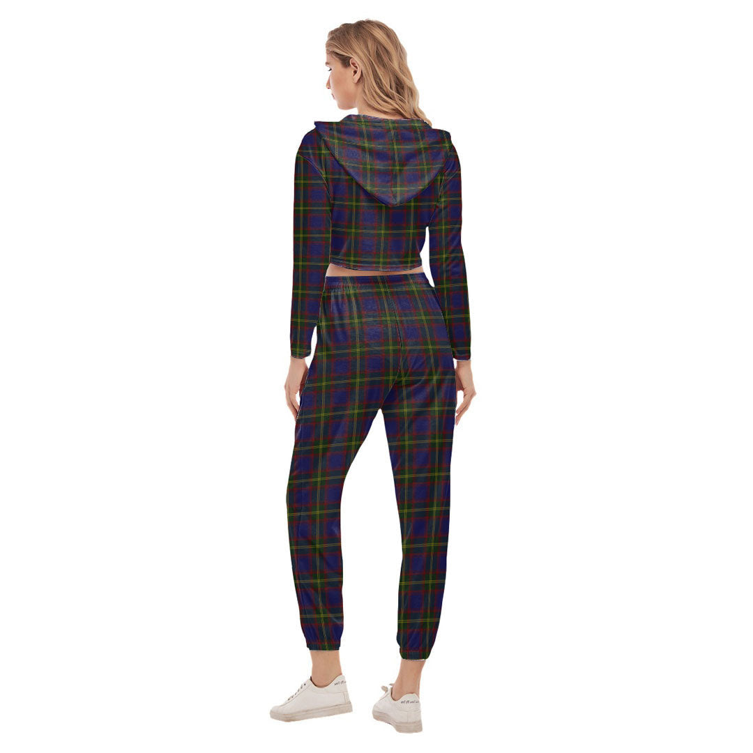 Durie Tartan Crest Crop Hoodie Sports Sets