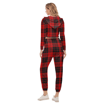 MacLeod of Raasay Tartan Crest Crop Hoodie Sports Sets