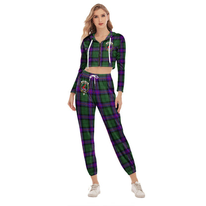 Armstrong Modern Tartan Crest Crop Hoodie Sports Sets