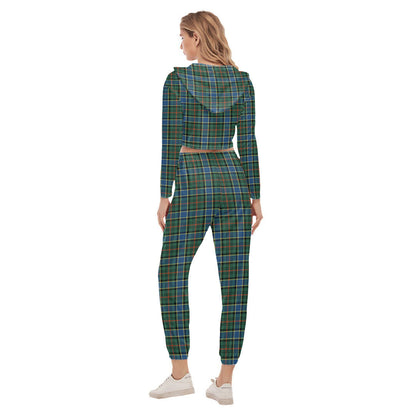 Ogilvie Hunting Ancient Tartan Crest Crop Hoodie Sports Sets