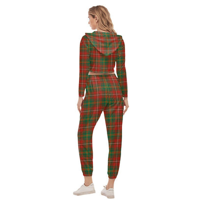 Hay Ancient Tartan Crest Crop Hoodie Sports Sets