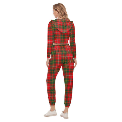 Hay Modern Tartan Crest Crop Hoodie Sports Sets