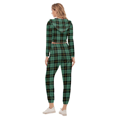 Wallace Hunting Ancient Tartan Crest Crop Hoodie Sports Sets