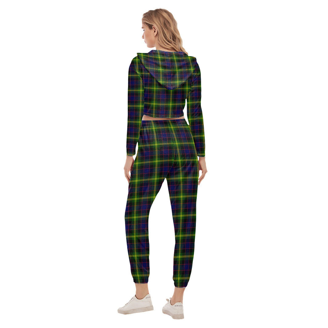 Watson Modern Tartan Crest Crop Hoodie Sports Sets