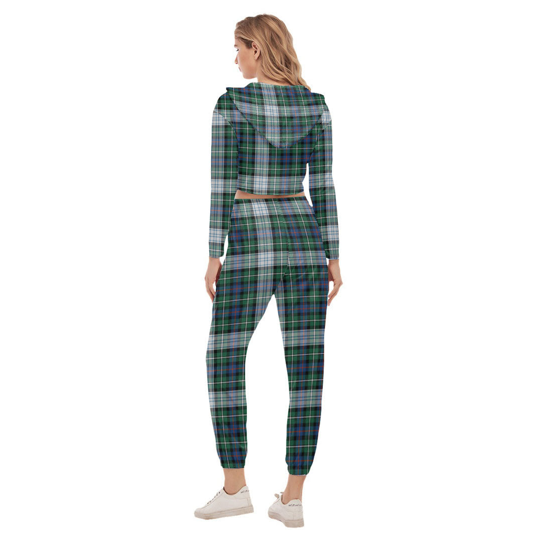 MacKenzie Dress Ancient Tartan Crest Crop Hoodie Sports Sets