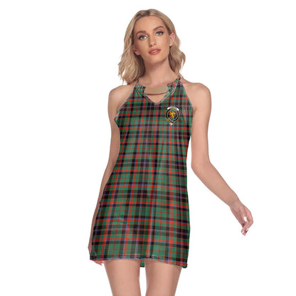 Cumming Hunting Ancient Tartan Crest Round Neck Above Knee Dress