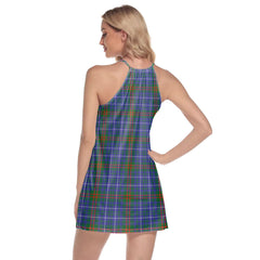 Edmonstone Tartan Crest Round Neck Above Knee Dress