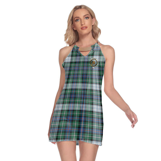 MacKenzie Dress Ancient Tartan Crest Round Neck Above Knee Dress