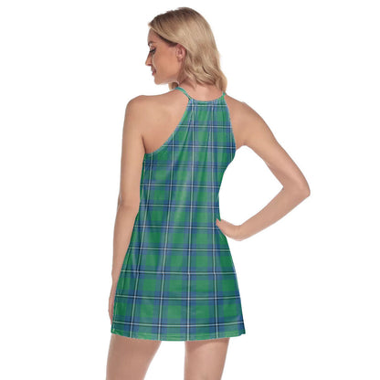 Irvine Ancient Tartan Crest Round Neck Above Knee Dress