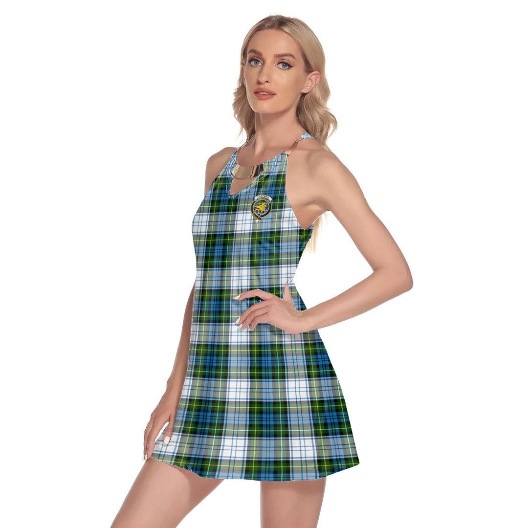 Campbell Dress Tartan Crest Round Neck Above Knee Dress