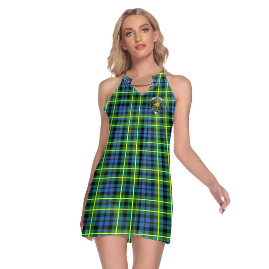 Campbell of Breadalbane Ancient Tartan Crest Round Neck Above Knee Dress