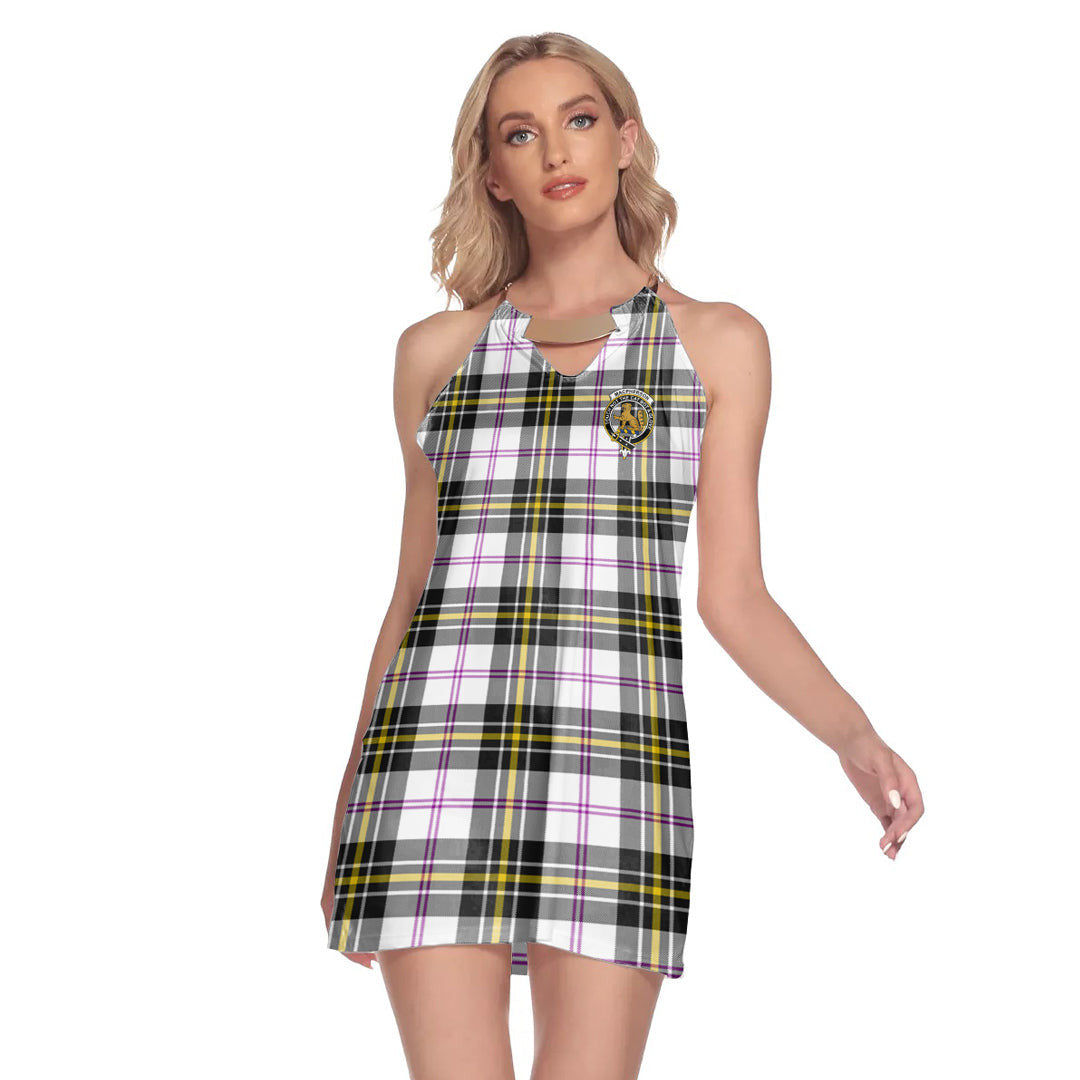 MacPherson Dress Modern Tartan Crest Round Neck Above Knee Dress