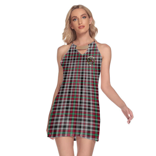 Borthwick Ancient Tartan Crest Round Neck Above Knee Dress