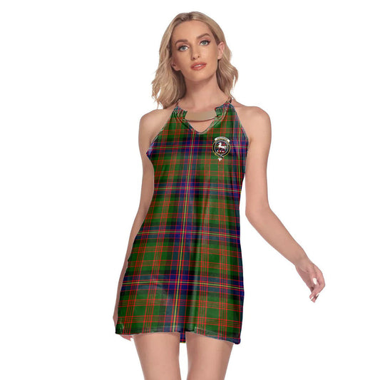 Cochrane Modern Tartan Crest Round Neck Above Knee Dress