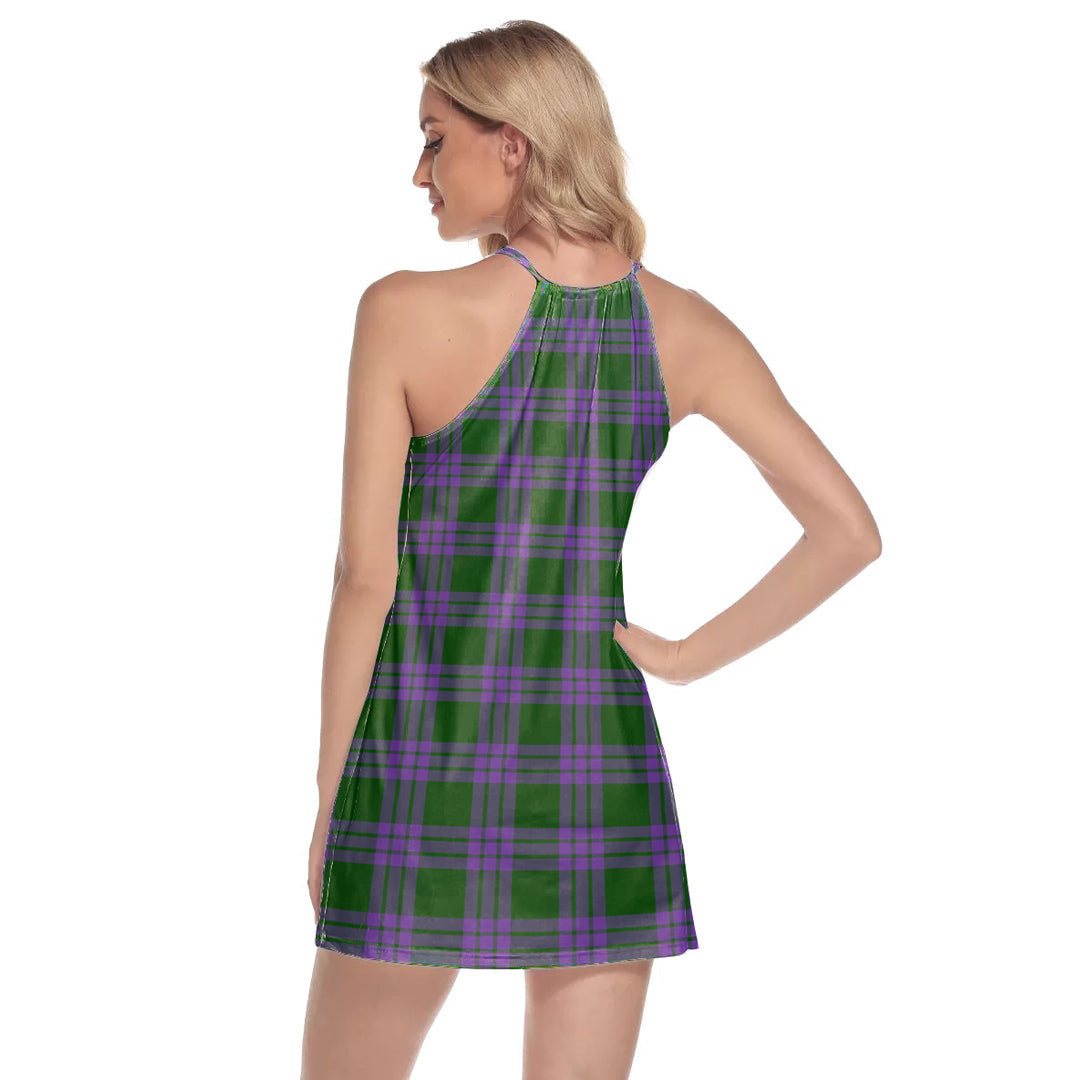 Elphinstone Tartan Crest Round Neck Above Knee Dress