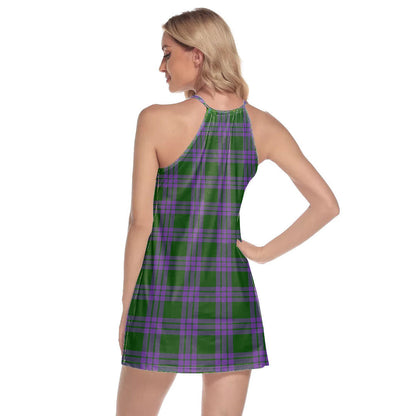 Elphinstone Tartan Crest Round Neck Above Knee Dress