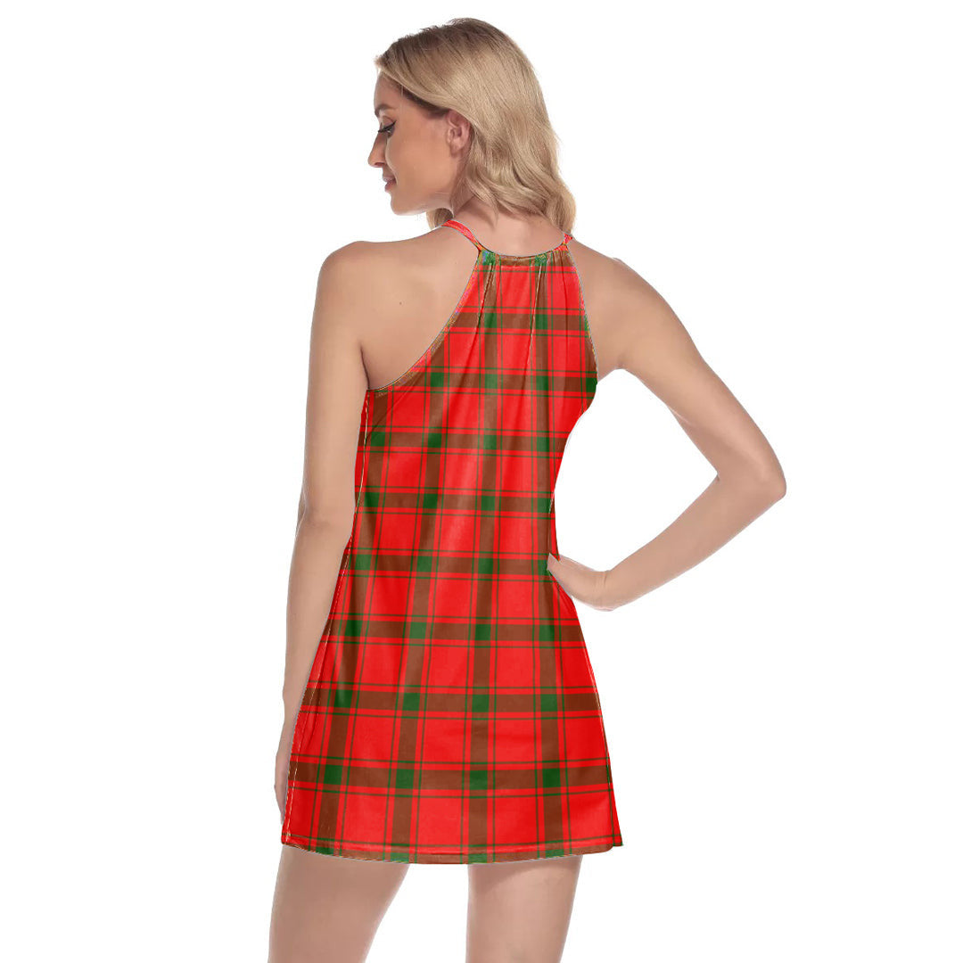 MacDonald of Sleat Tartan Crest Round Neck Above Knee Dress