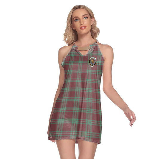 MacGregor Hunting Ancient Tartan Crest Round Neck Above Knee Dress