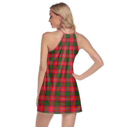 Rattray Modern Tartan Crest Round Neck Above Knee Dress