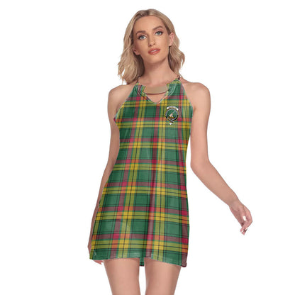 MacMillan Old Ancient Tartan Crest Round Neck Above Knee Dress