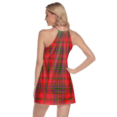 MacDougall Modern Tartan Crest Round Neck Above Knee Dress