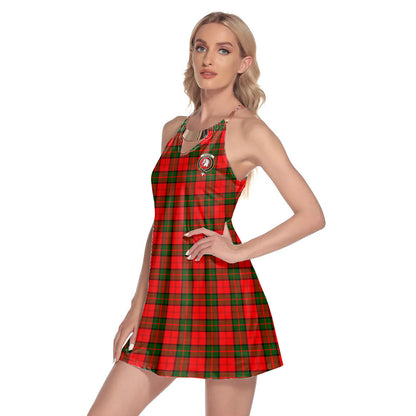 Dunbar Modern Tartan Crest Round Neck Above Knee Dress