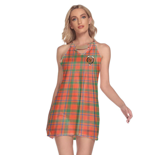 Munro Ancient Tartan Crest Round Neck Above Knee Dress