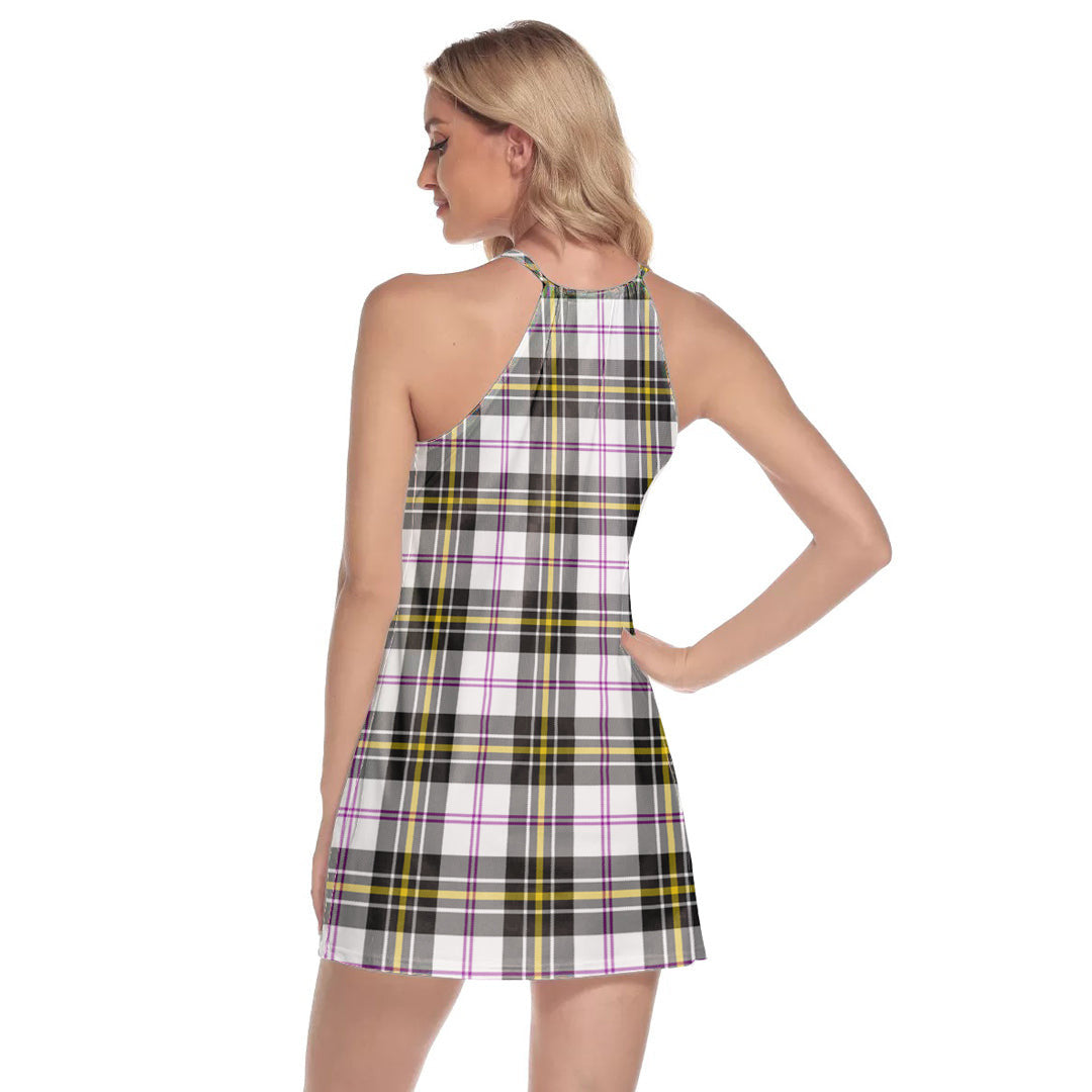 MacPherson Dress Modern Tartan Crest Round Neck Above Knee Dress