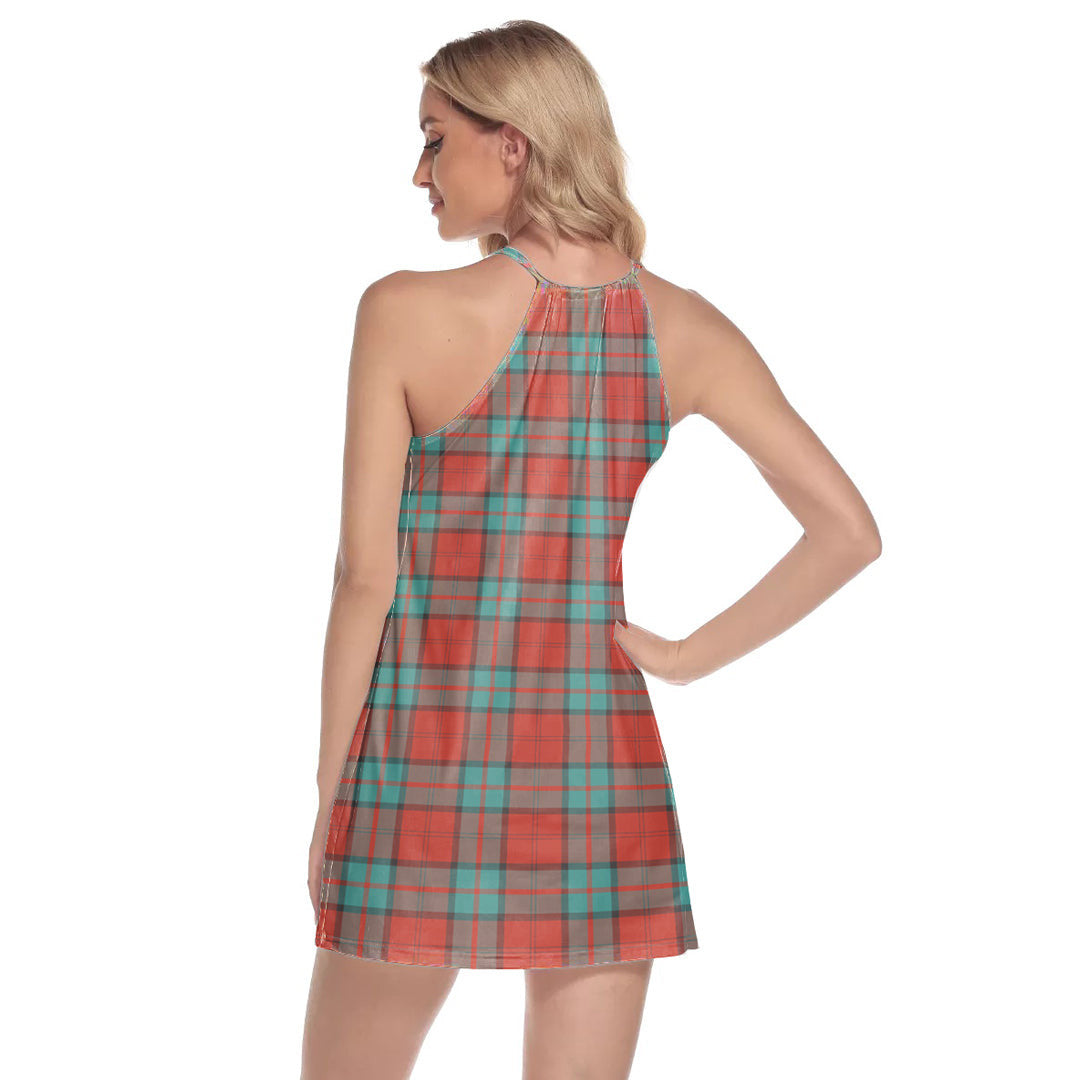 Dunbar Ancient Tartan Crest Round Neck Above Knee Dress