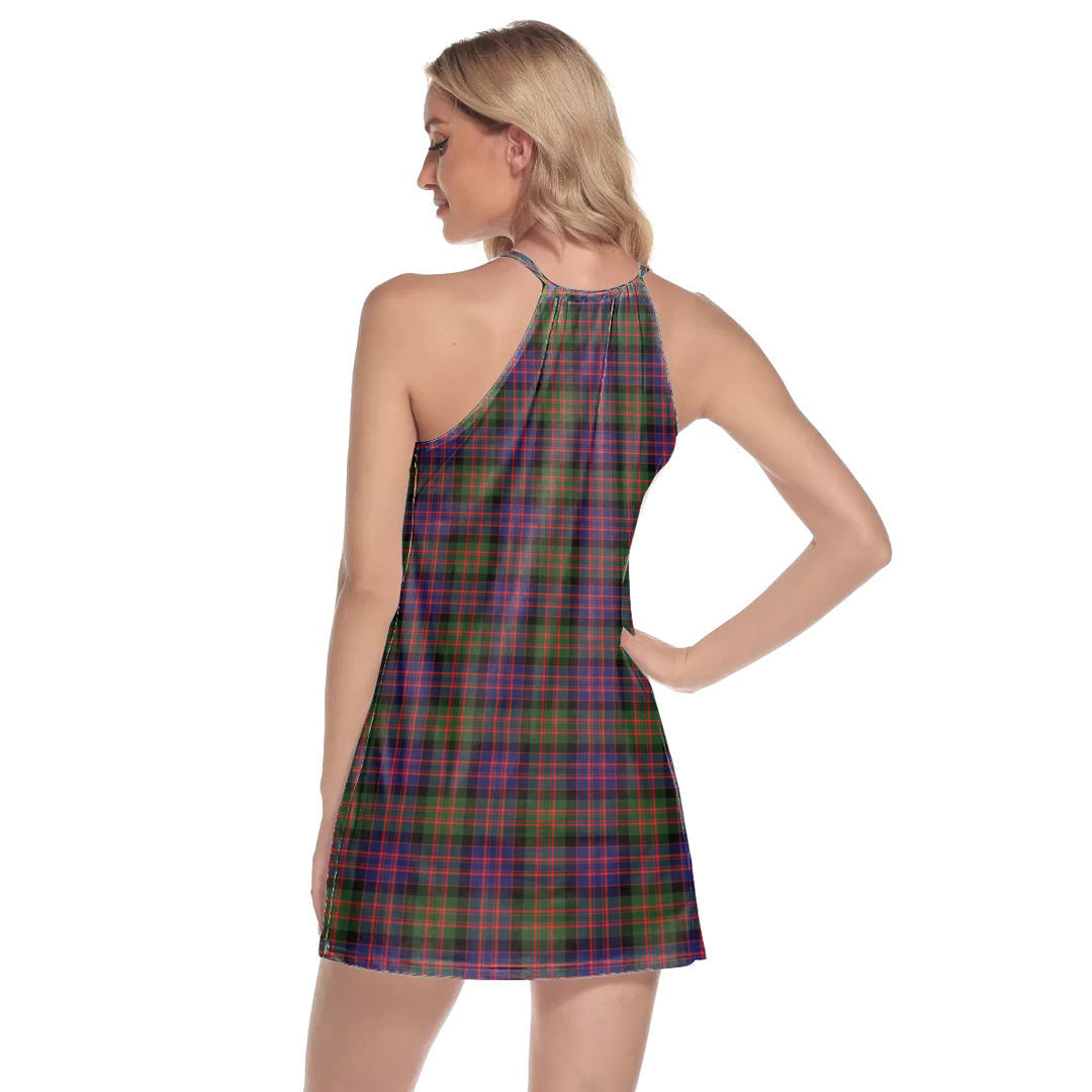 MacDonald Modern Tartan Crest Round Neck Above Knee Dress