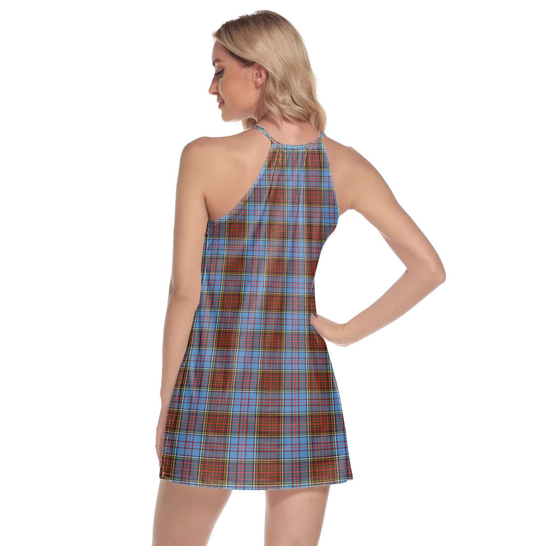 Anderson Modern Tartan Crest Round Neck Above Knee Dress