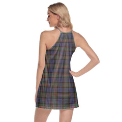 Fletcher of Dunans Tartan Crest Round Neck Above Knee Dress