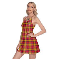 Scrymgeour Tartan Crest Round Neck Above Knee Dress