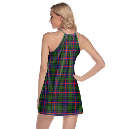 Morrison Modern Tartan Crest Round Neck Above Knee Dress