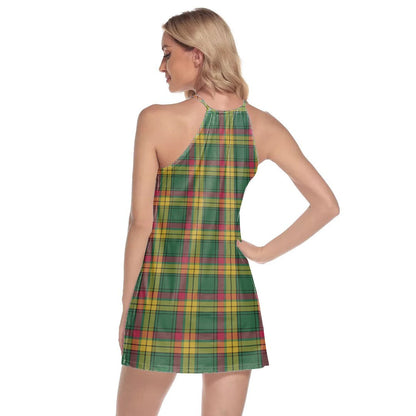 MacMillan Old Ancient Tartan Crest Round Neck Above Knee Dress