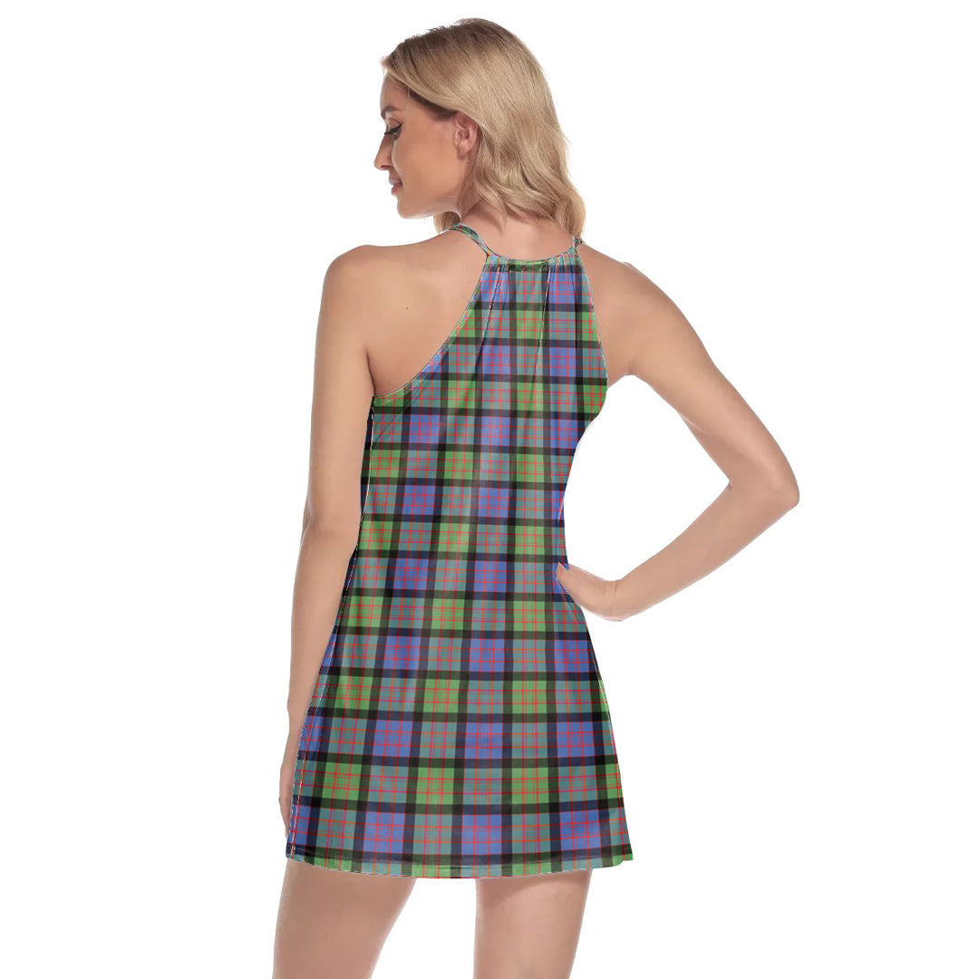 MacDonald Ancient Tartan Crest Round Neck Above Knee Dress