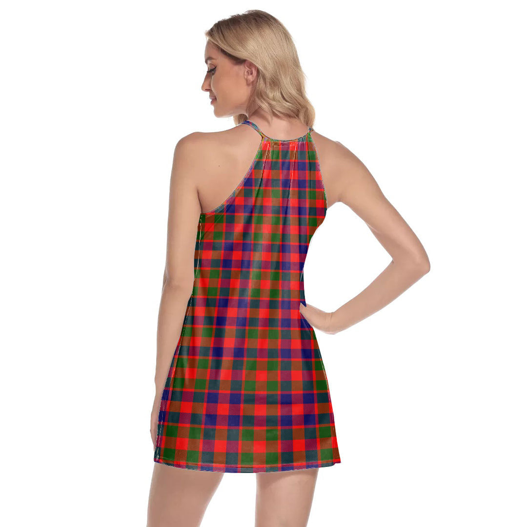 Gow Modern Tartan Crest Round Neck Above Knee Dress