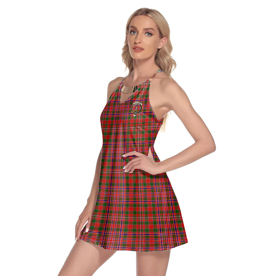 MacAlister Modern Tartan Crest Round Neck Above Knee Dress