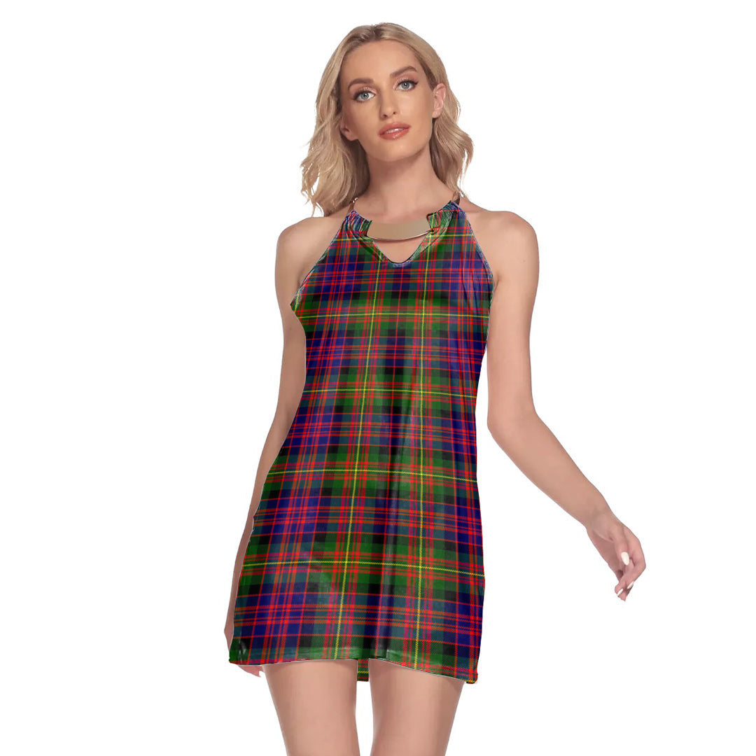 Carnegie Modern Tartan Plaid Round Neck Above Knee Dress