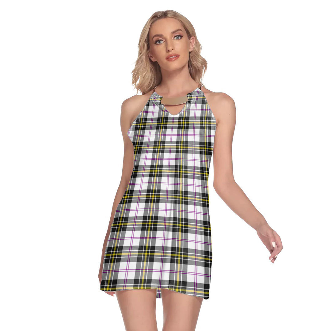 MacPherson Dress Modern Tartan Plaid Round Neck Above Knee Dress