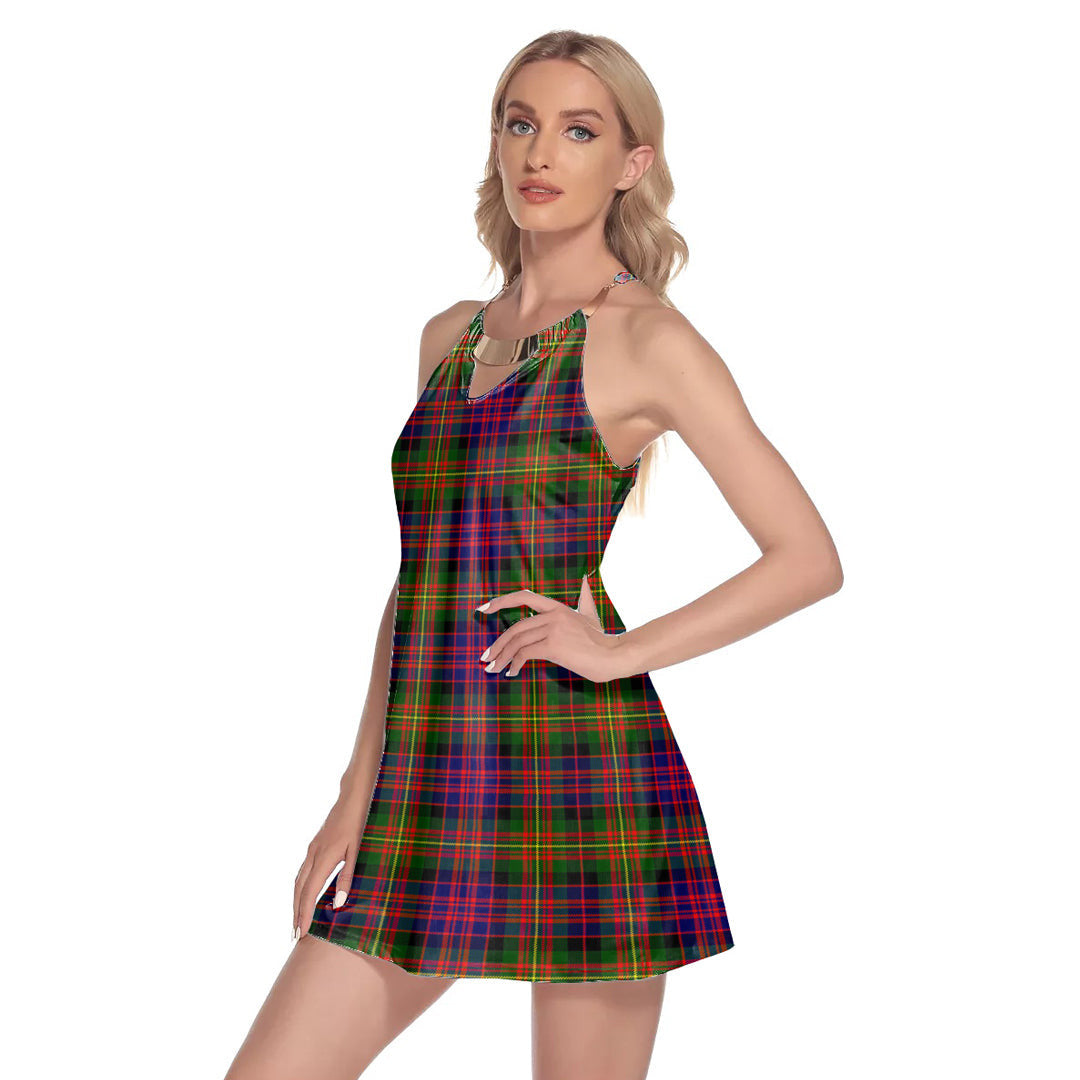 Carnegie Modern Tartan Plaid Round Neck Above Knee Dress